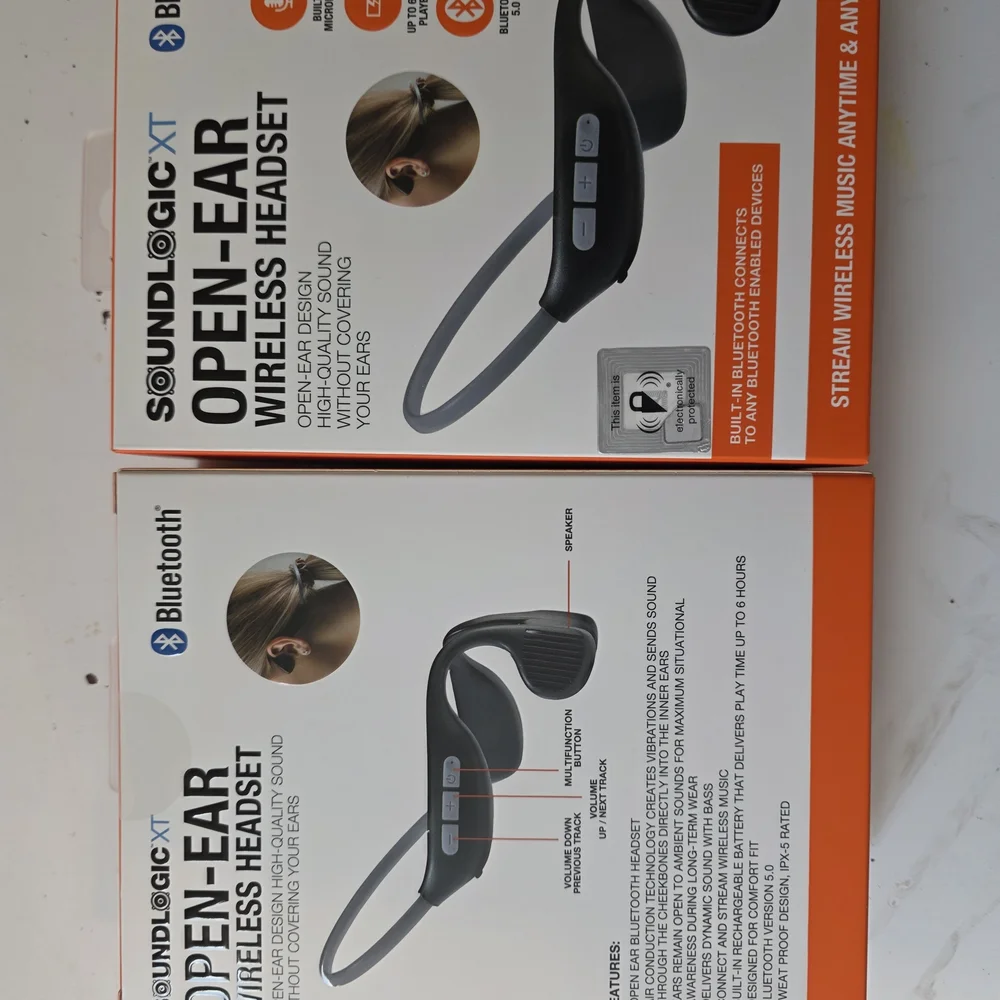Black Open-Ear Wireless Headset